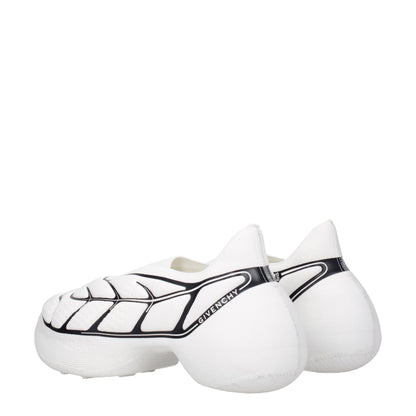 White Fabric Low Top Sneakers