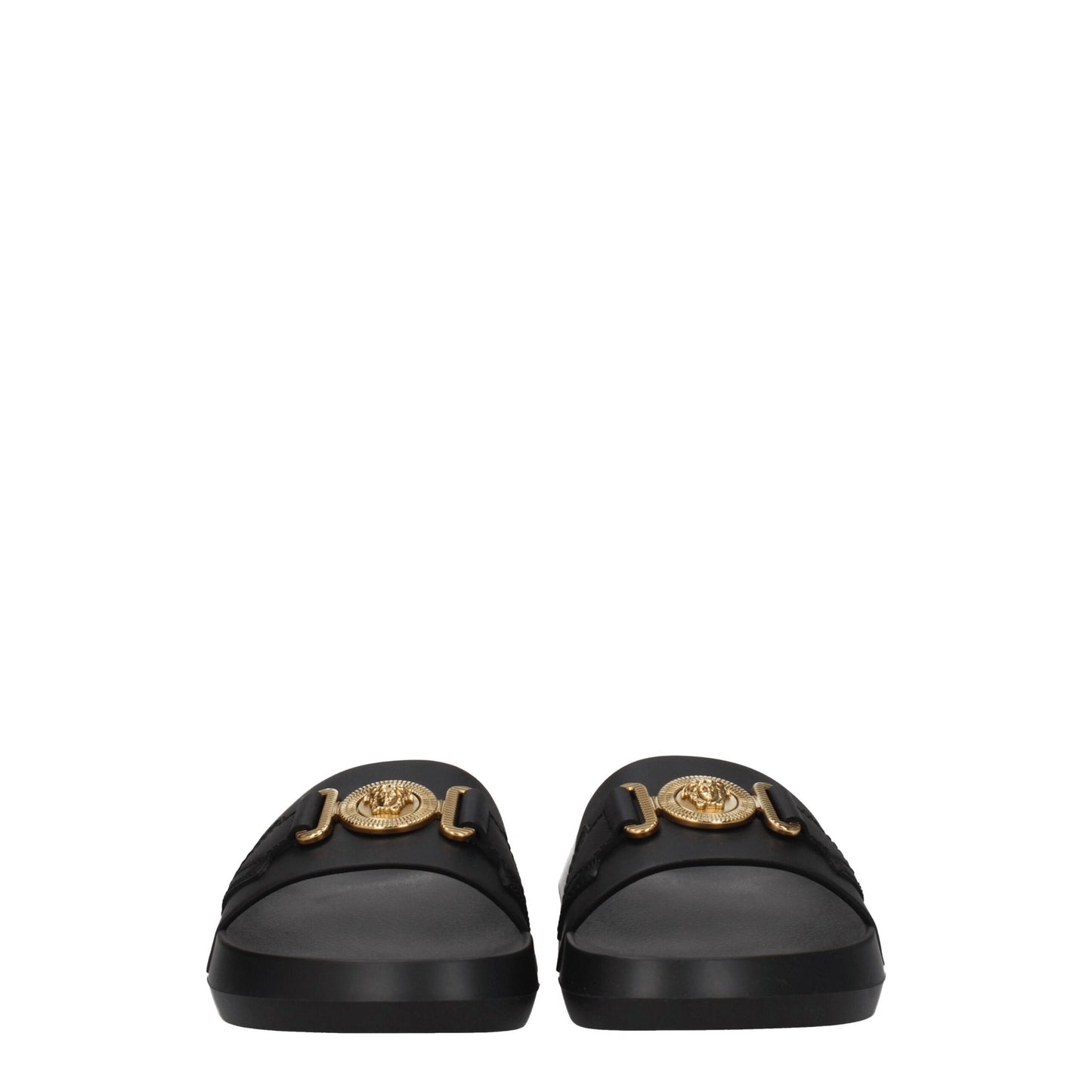Black Leather Slippers