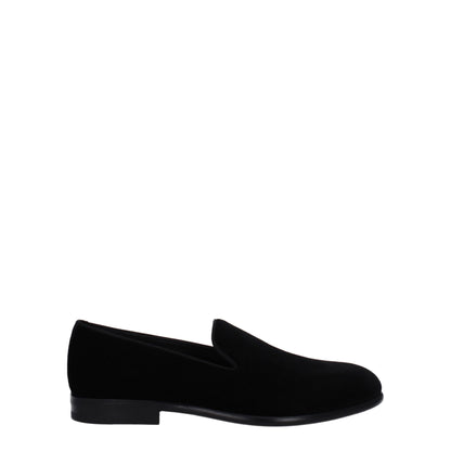 Black Velvet Slip-On Loafers