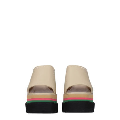 Beige Leather Slippers