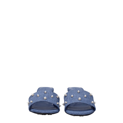 Blue Fabric Sandals