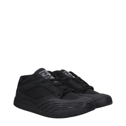 Black Fabric Low Top Sneakers