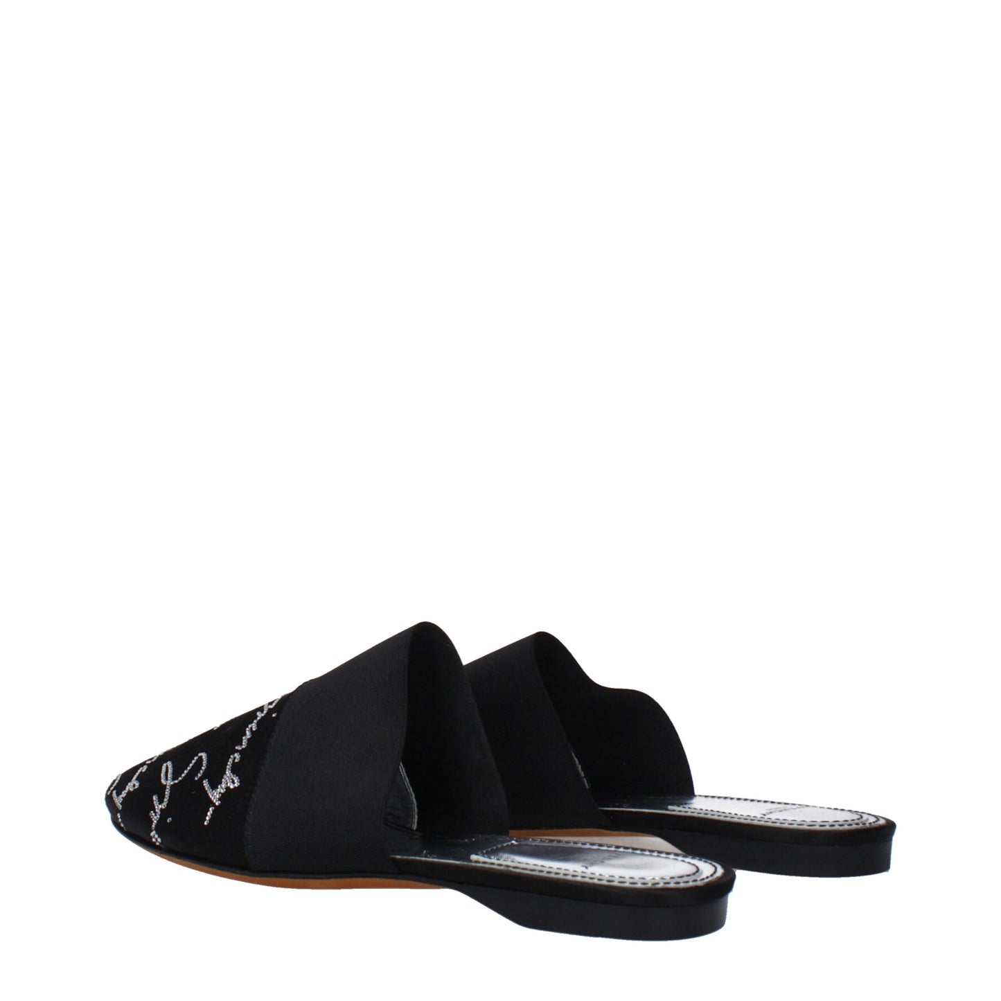 Black Satin Slippers