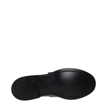 Black Leather Slip-On Loafers