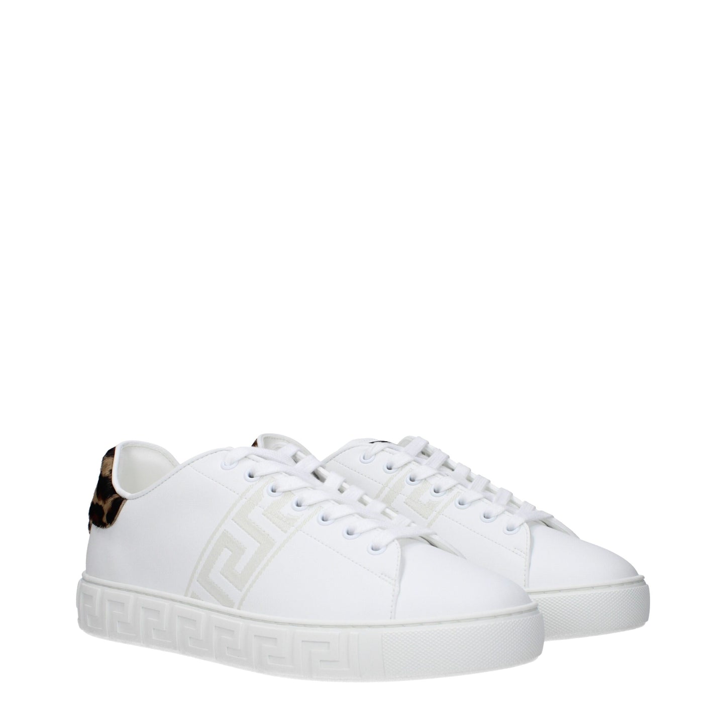 White Leather Low Top Sneakers