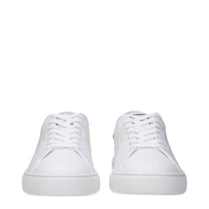White Leather Low Top Sneakers