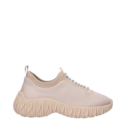 Beige Fabric Sneakers