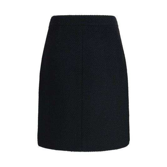 Black Wool Midi Skirt