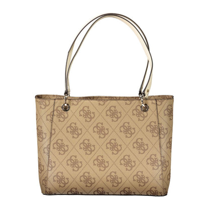 Beige Polyethylene Women Handbag