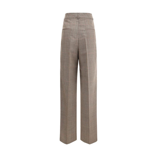Beige Fleece Wool Casual Pants