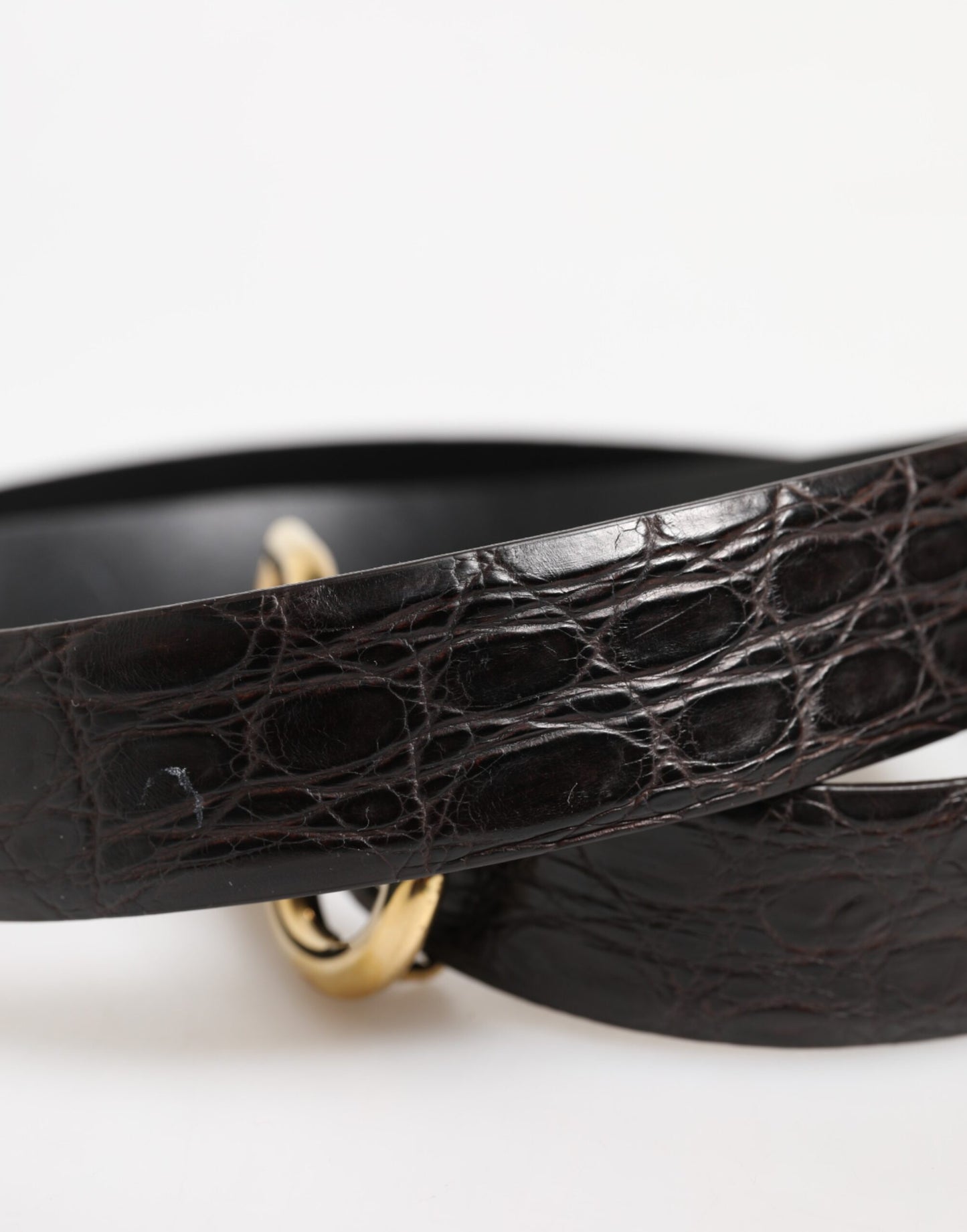 حزام من الجلد الأسود الغريب مع مشبك شعار DG