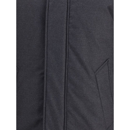 Black Fleece Wool Parka