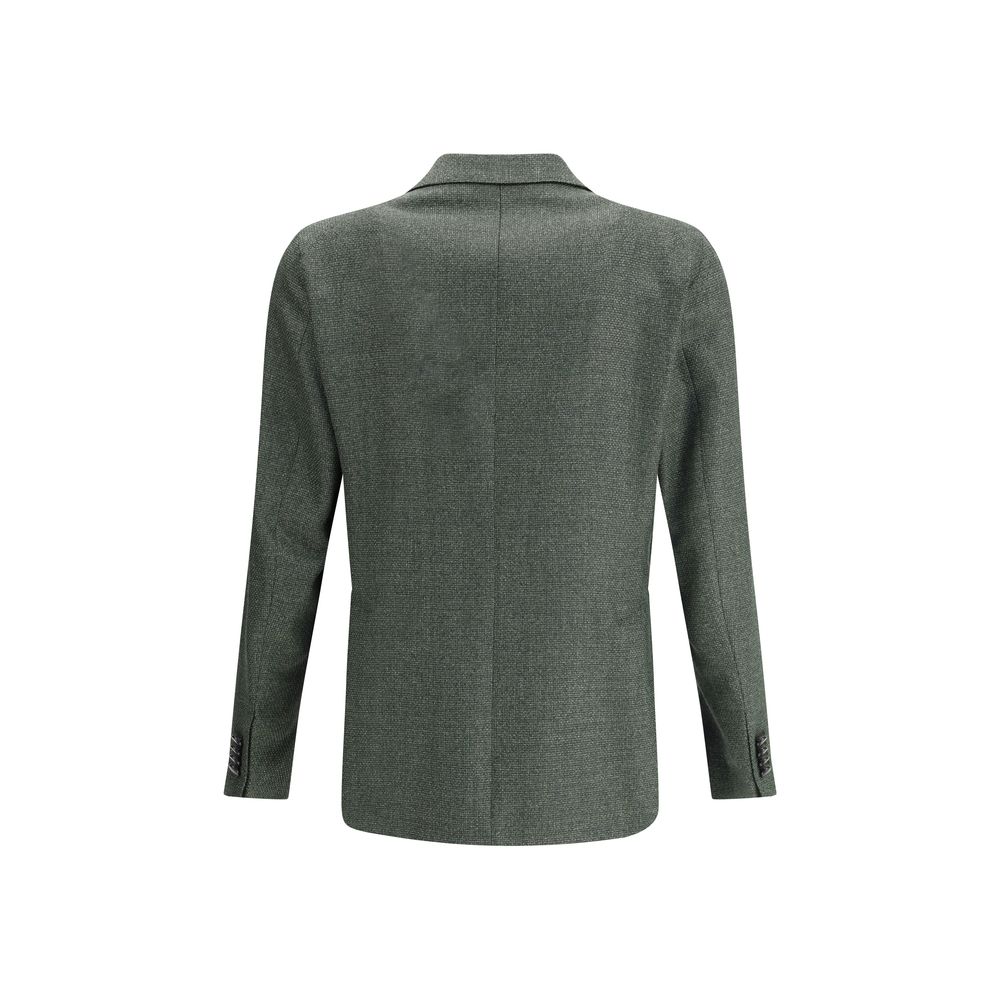 Green Fleece Wool Blazer