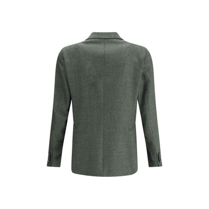 Green Fleece Wool Blazer