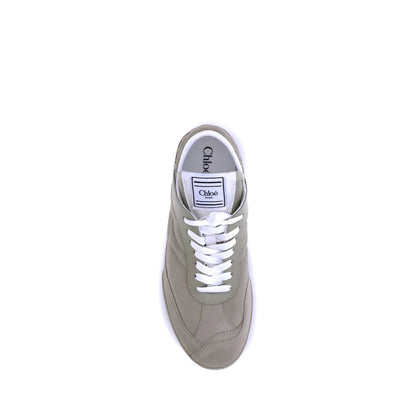 Beige Calf Leather Bos Taurus Low Top Sneakers
