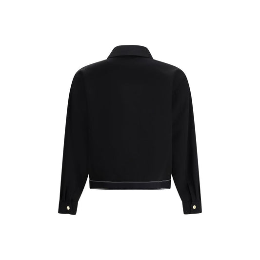 Black Wool Full-Length Jacket