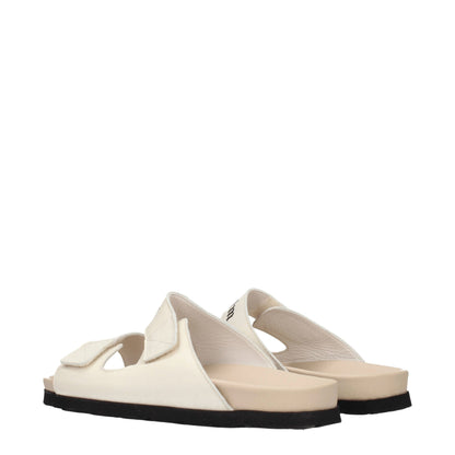 Beige Leather Slippers