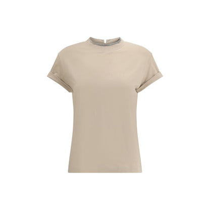 Beige Elastane T-Shirt