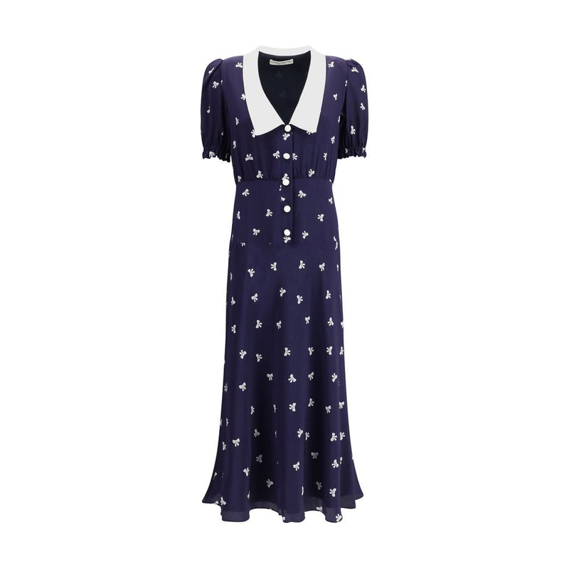 Blue Silk Casual Dress