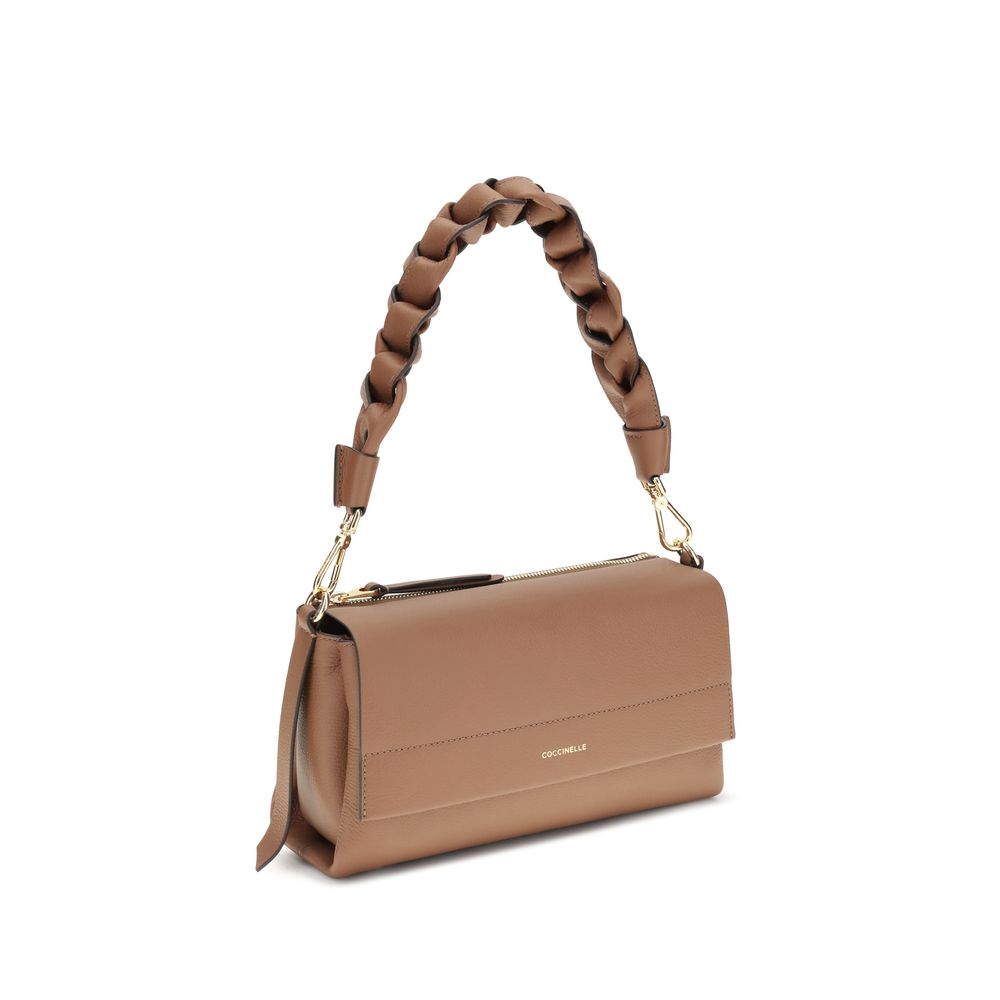 Beige Calf Leather Bos Taurus Shoulder Bag