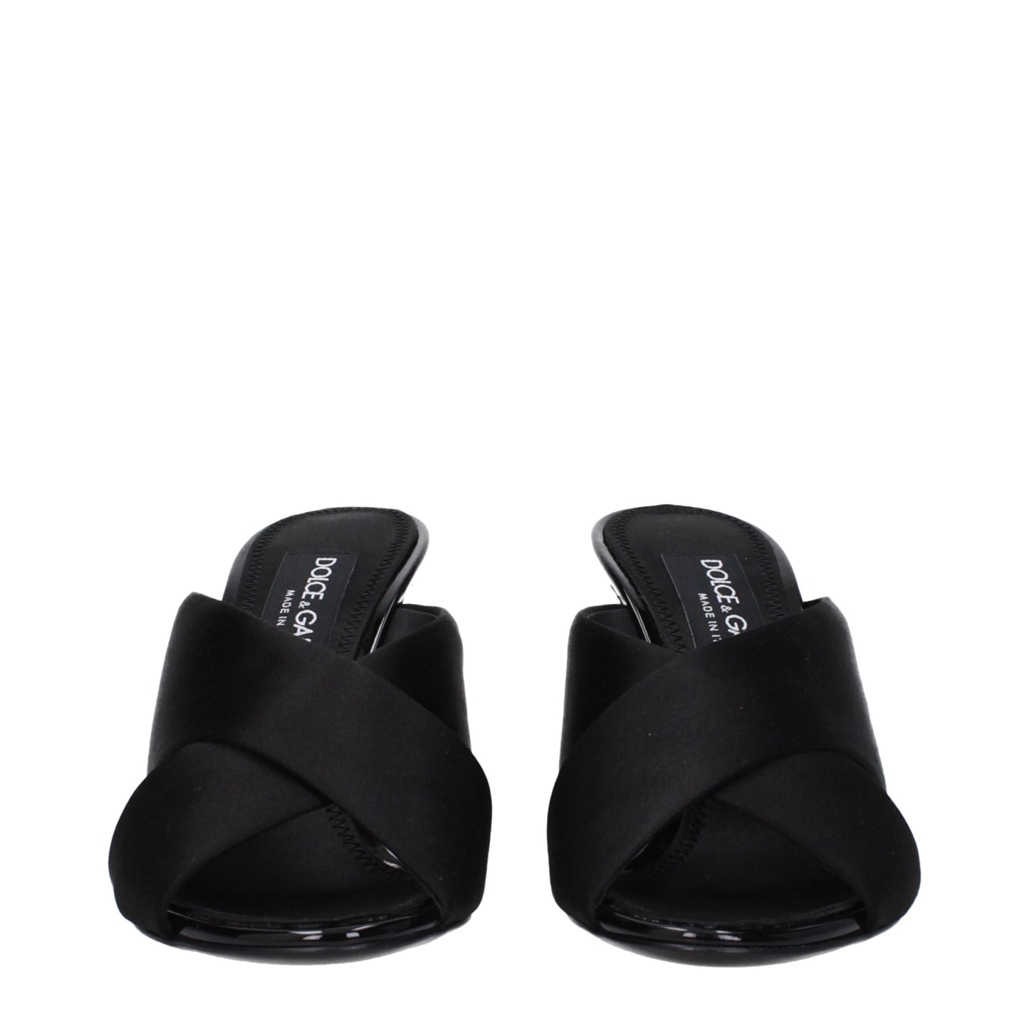 Black Satin Stiletto Heel Sandals