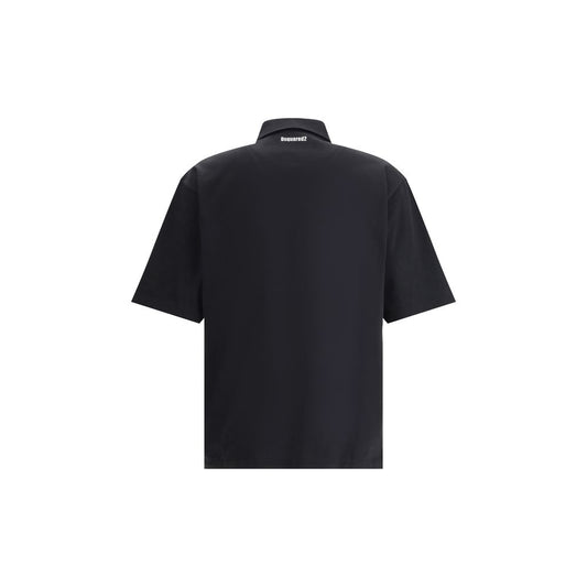 Black Cotton Polo Shirt