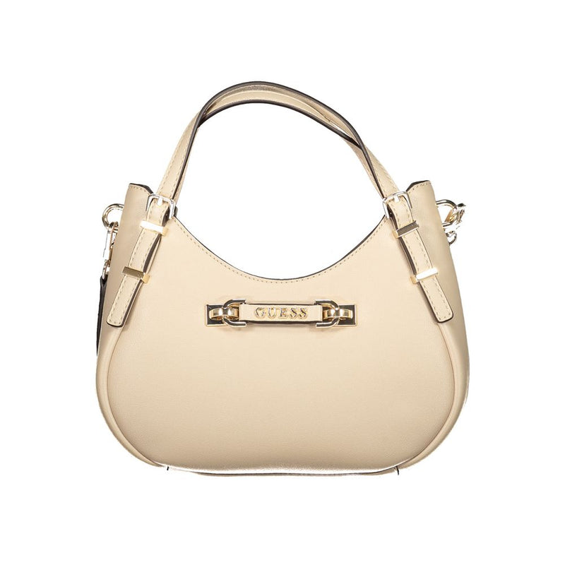 Beige Polyethylene Women Handbag