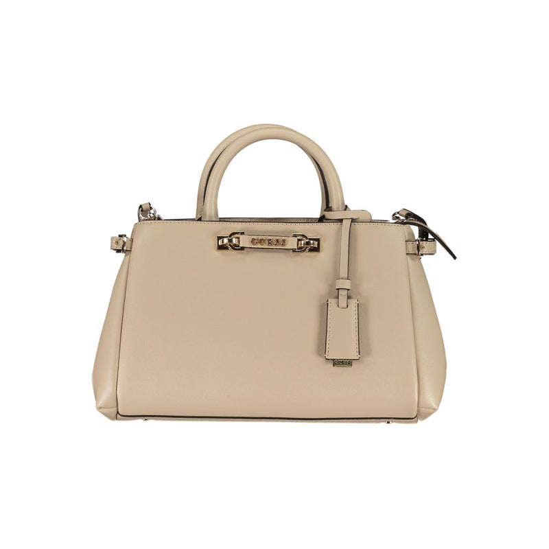 Beige Polyethylene Women Handbag