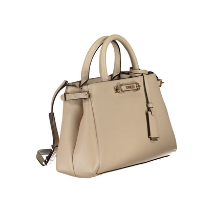 Beige Polyethylene Women Handbag