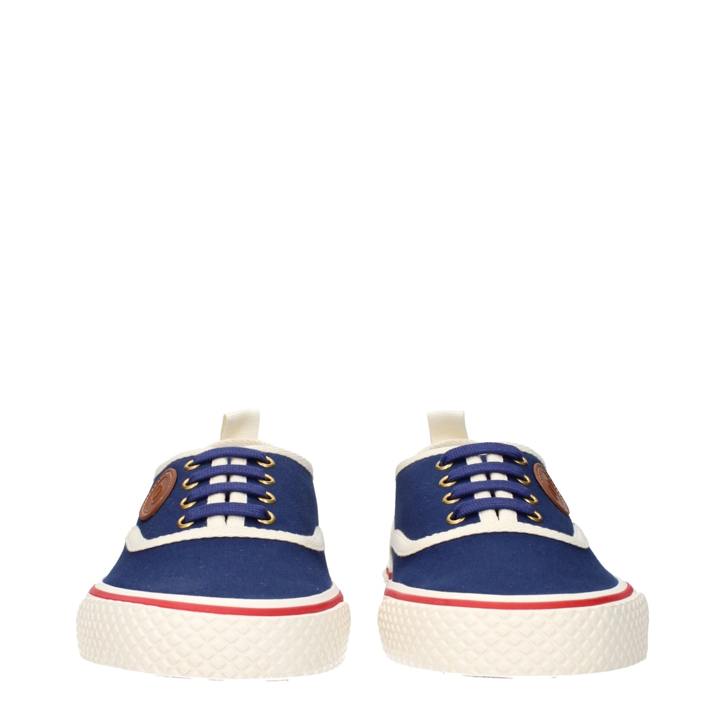 Blue Fabric Low Top Sneakers