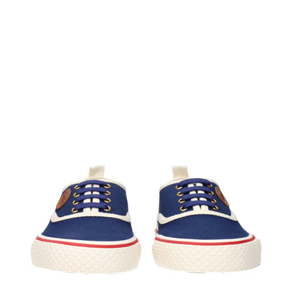 Blue Fabric Low Top Sneakers