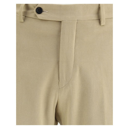 Beige Cotton Chino Pants