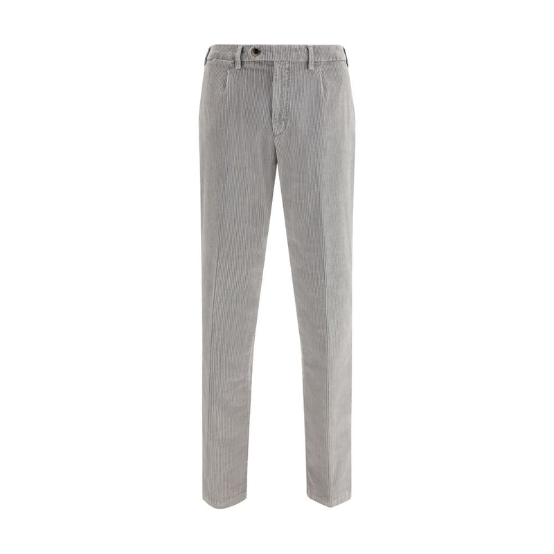 Gray Cotton Casual Pants