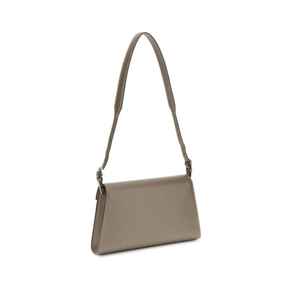 Beige Calf Leather Bos Taurus Shoulder Bag