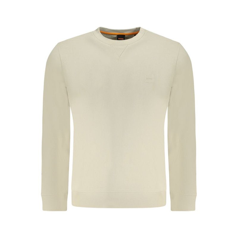 Beige Cotton Men Sweater