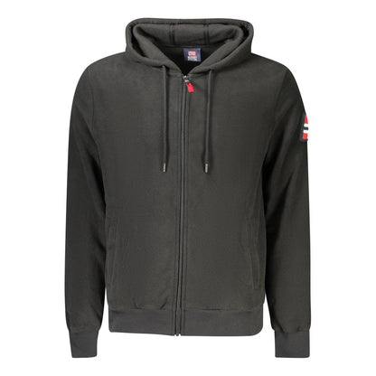 Black Polyester Men Sweatshirt
