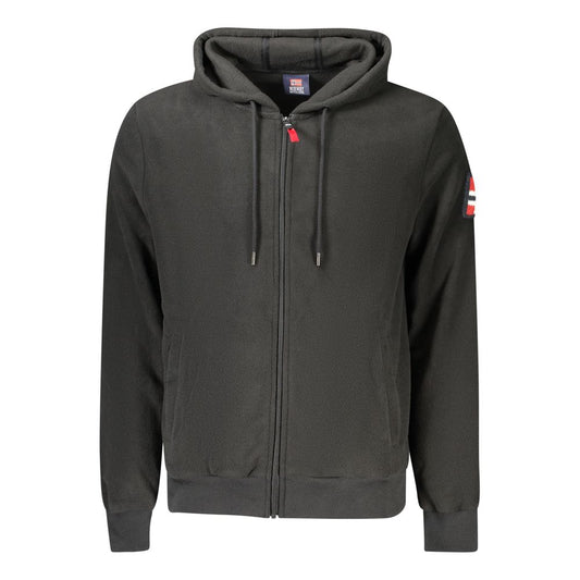 Black Polyester Men Sweatshirt