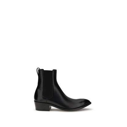 Black Calf Leather Bos Taurus Chelsea Boots