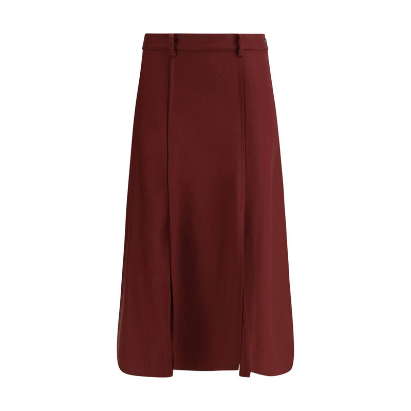 Bordeaux Wool Midi Skirt