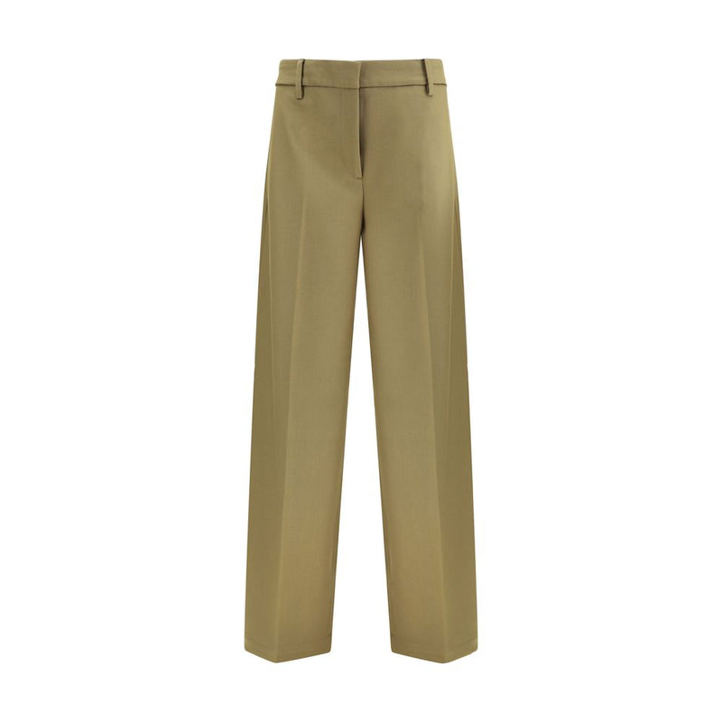 Green Polyester Dress Pants
