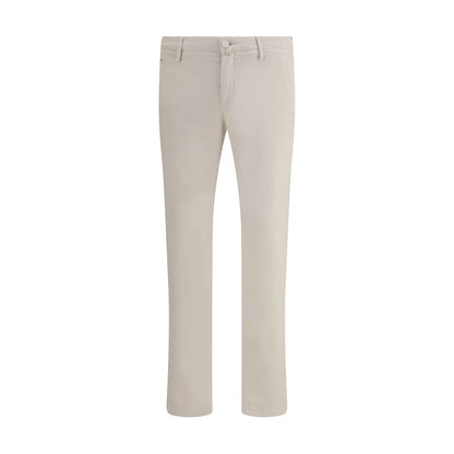 Beige Cotton Casual Pants