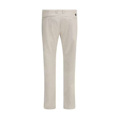 Beige Cotton Casual Pants
