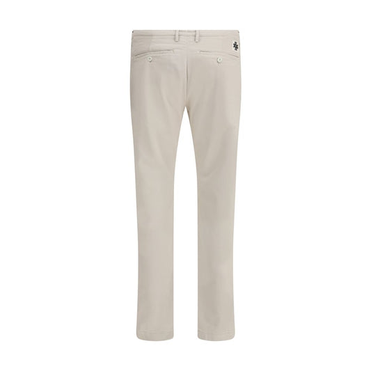 Beige Cotton Casual Pants