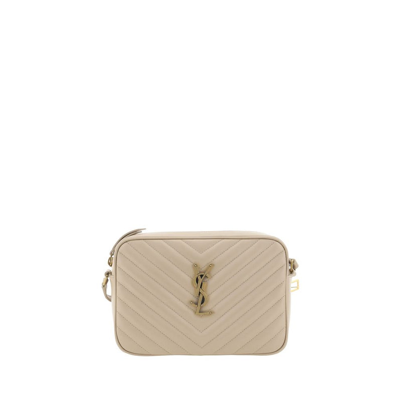 Beige Calf Leather Bos Taurus Shoulder Bag