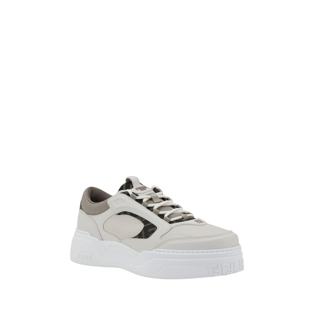 White Calf Leather Bos Taurus Low Top Sneakers