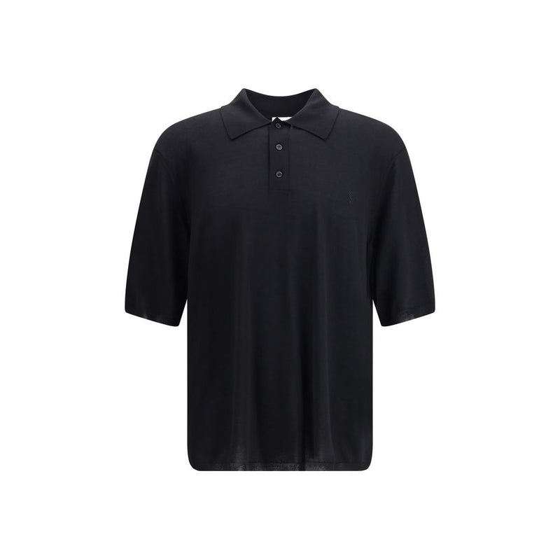 Black Wool Polo Shirt