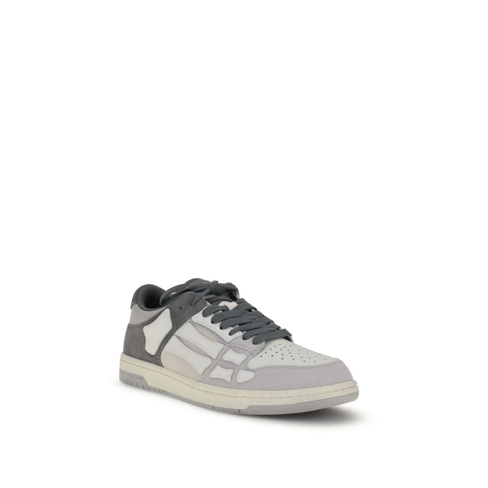 Gray Calf Leather Bos Taurus Low Top Sneakers