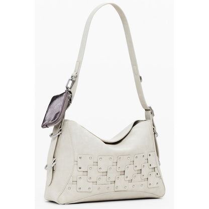 Beige Polyethylene Women Handbag