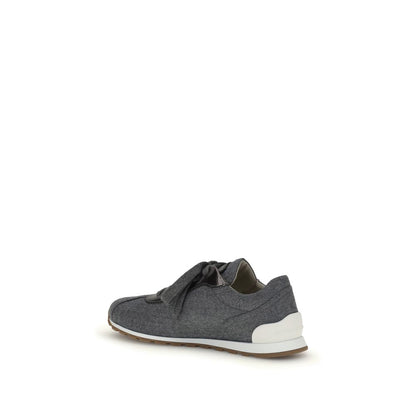 Gray Fleece Wool Athletic Sneakers