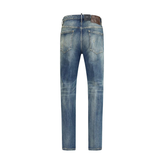 Blue Cotton Slim Fit Jeans